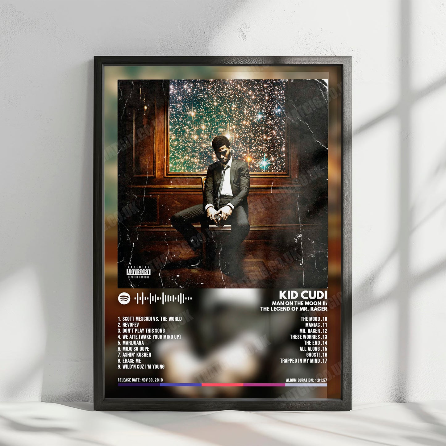 Kid Cudi "Man on the Moon II" Album Cover Poster - with Complete Tracklist