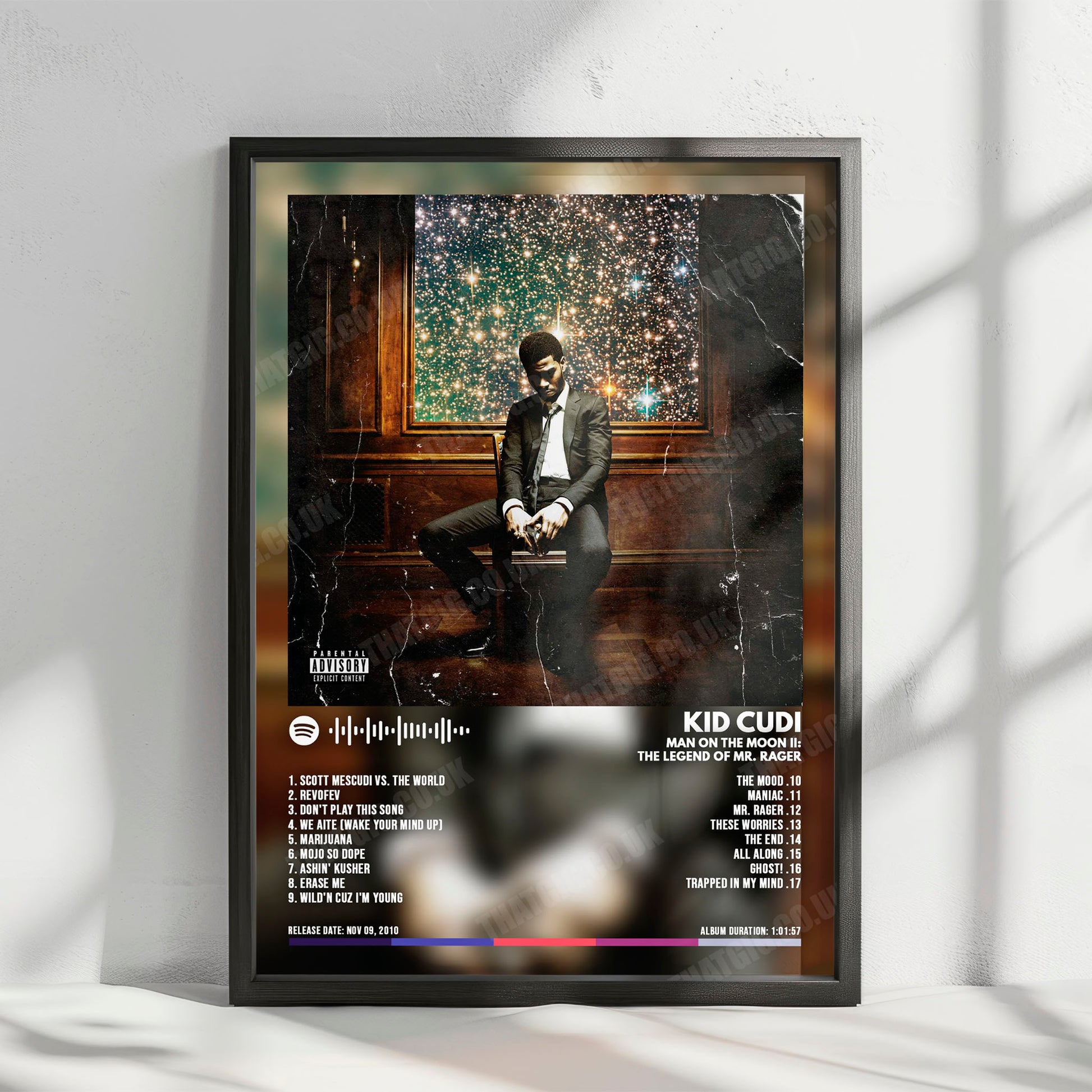 Kid Cudi "Man on the Moon II" Album Cover Poster - with Complete Tracklist