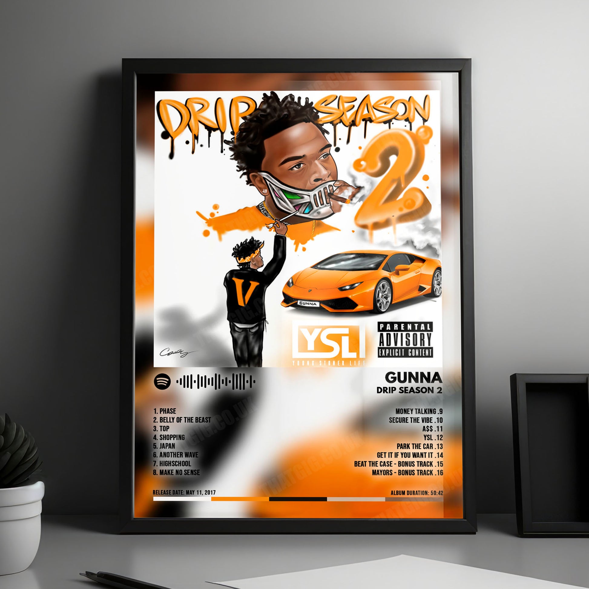 Gunna "Drip Season 2" Album Cover Poster - with Complete Tracklist