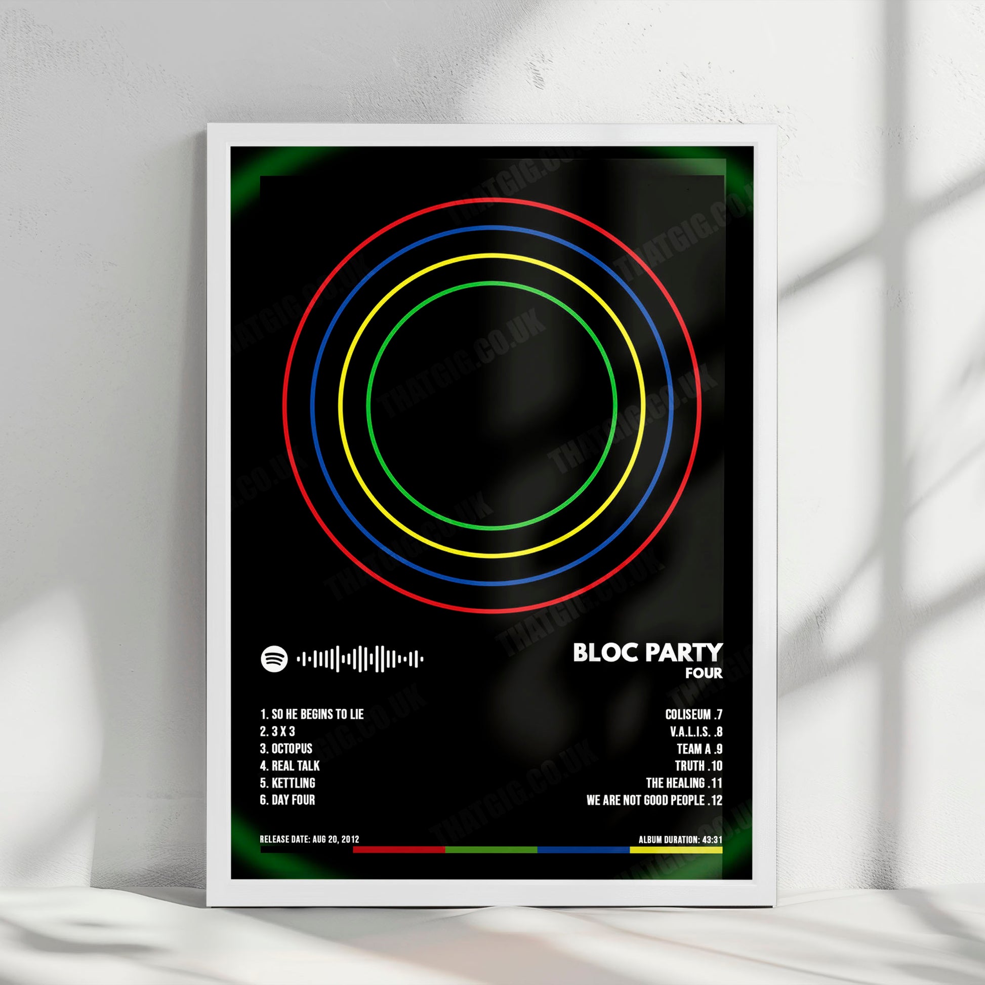 Bloc Party "Four" Album Cover Poster - with Complete Tracklist