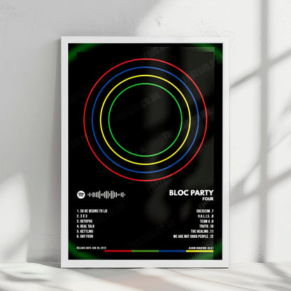 Bloc Party "Four" Album Cover Poster - with Complete Tracklist