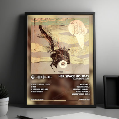 Her Space Holiday "Manic Expressive" Album Cover Poster - with Complete Tracklist