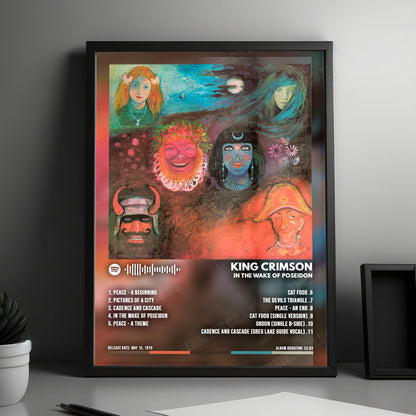 King Crimson "In The Wake Of Poseidon" Album Cover Poster - with Complete Tracklist