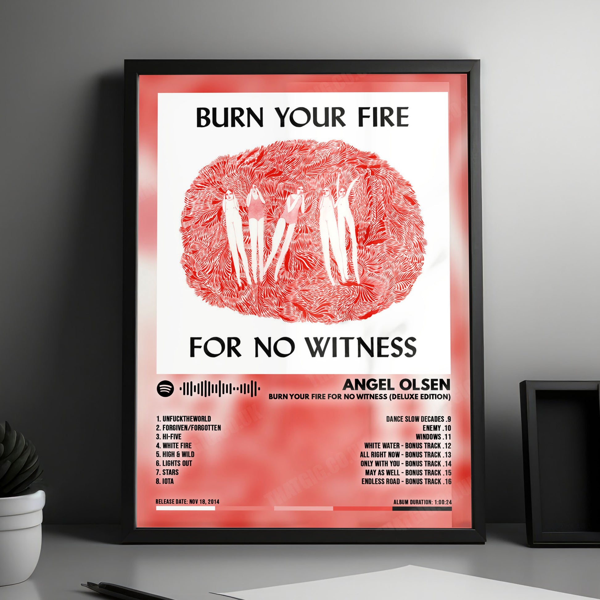 Angel Olsen "Burn Your Fire For No Witness (Deluxe Edition)" Album Cover Poster - with Complete Tracklist