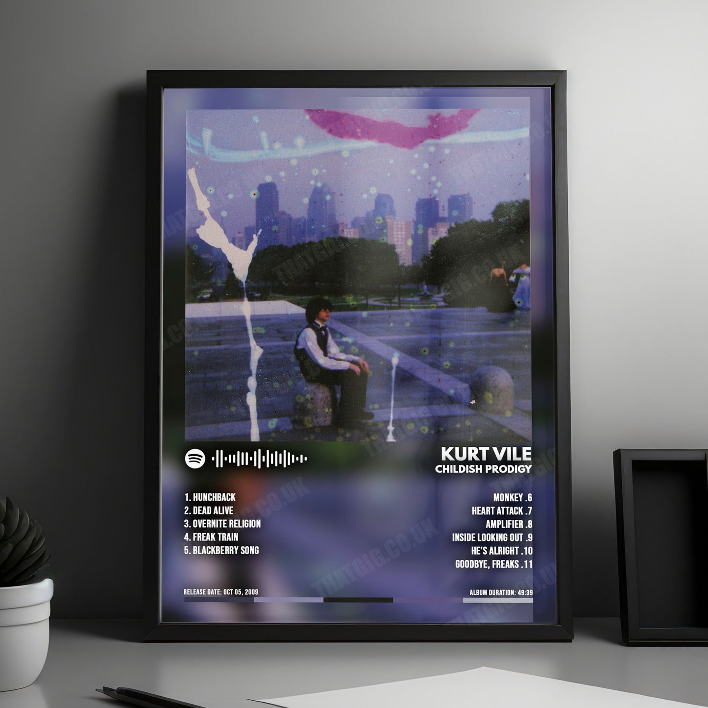 Kurt Vile "Childish Prodigy" Album Cover Poster - with Complete Tracklist