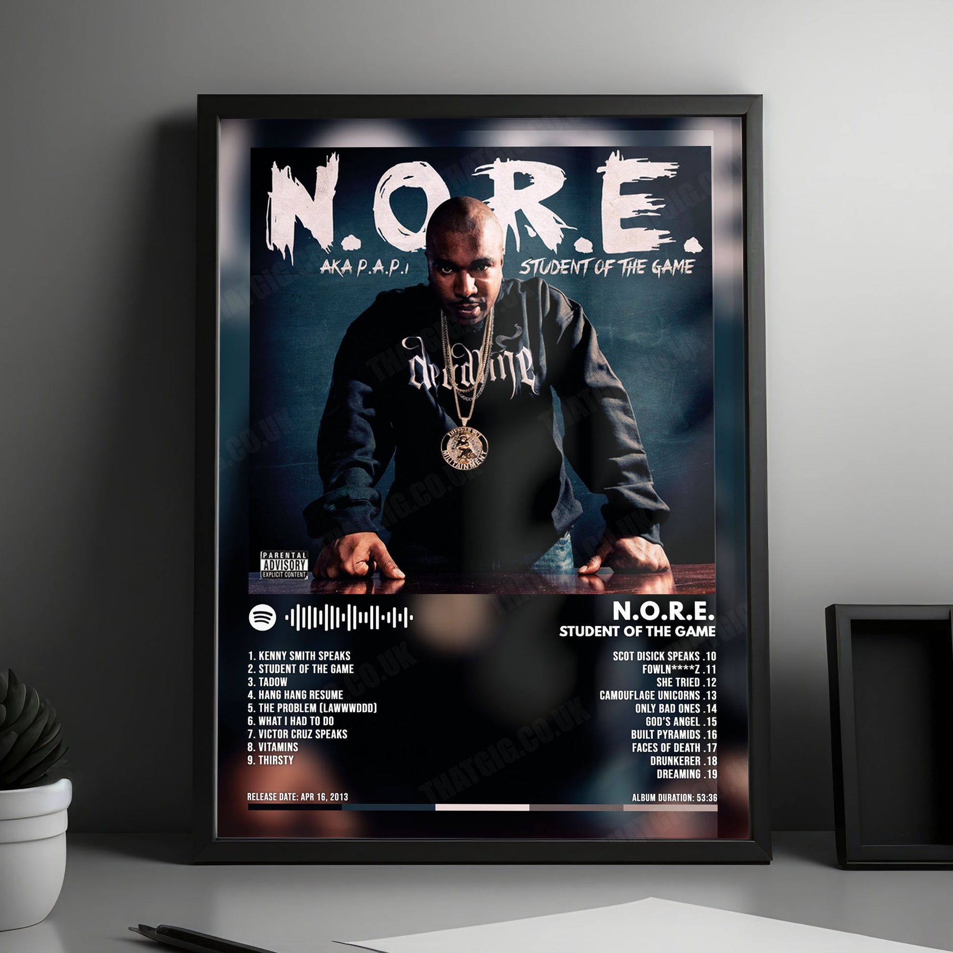 N.O.R.E. "Student of the Game" Album Cover Poster - with Complete Tracklist