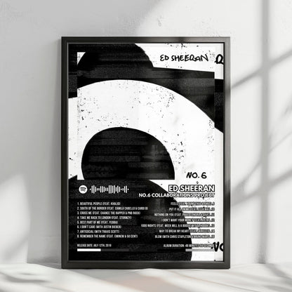 Ed Sheeran "No.6 Collaborations Project" Album Cover Poster - with Complete Tracklist