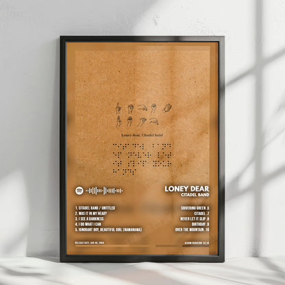 Loney Dear "Citadel Band" Album Cover Poster - with Complete Tracklist