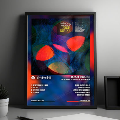 Josh Rouse "The Holiday Sounds of Josh Rouse" Album Cover Poster - with Complete Tracklist