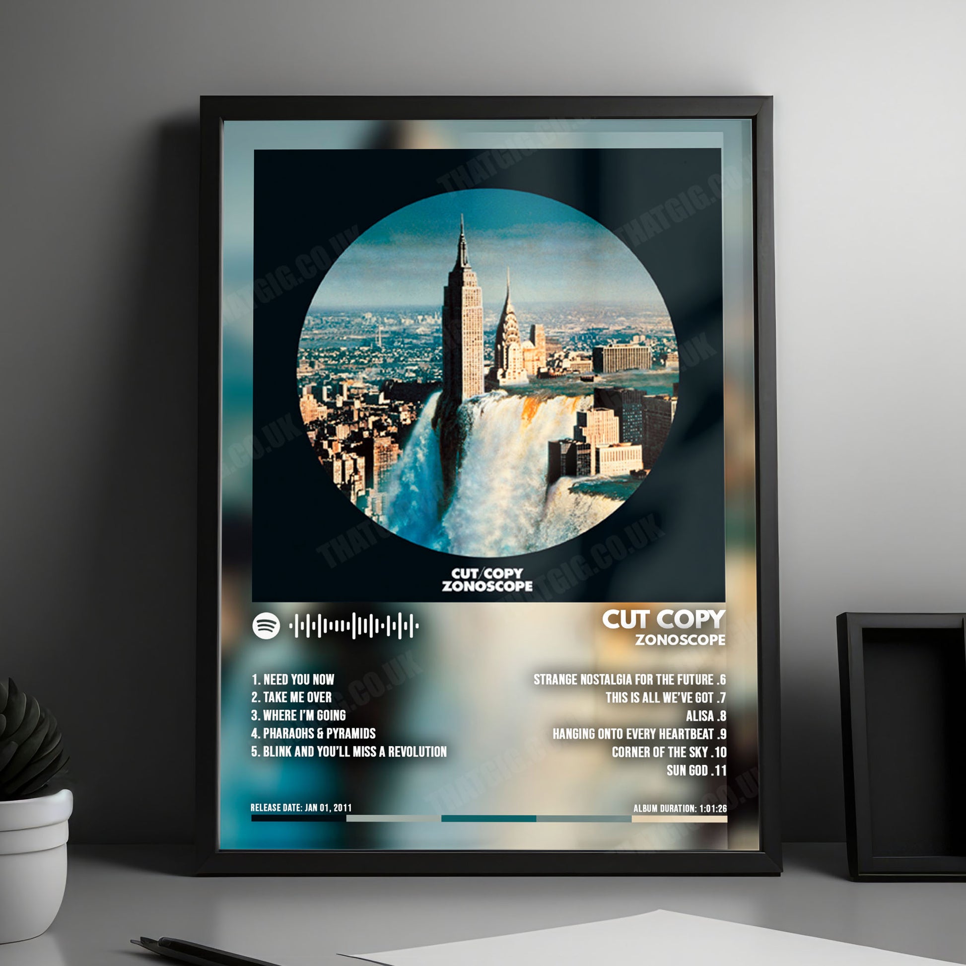 Cut Copy "Zonoscope" Album Cover Poster - with Complete Tracklist