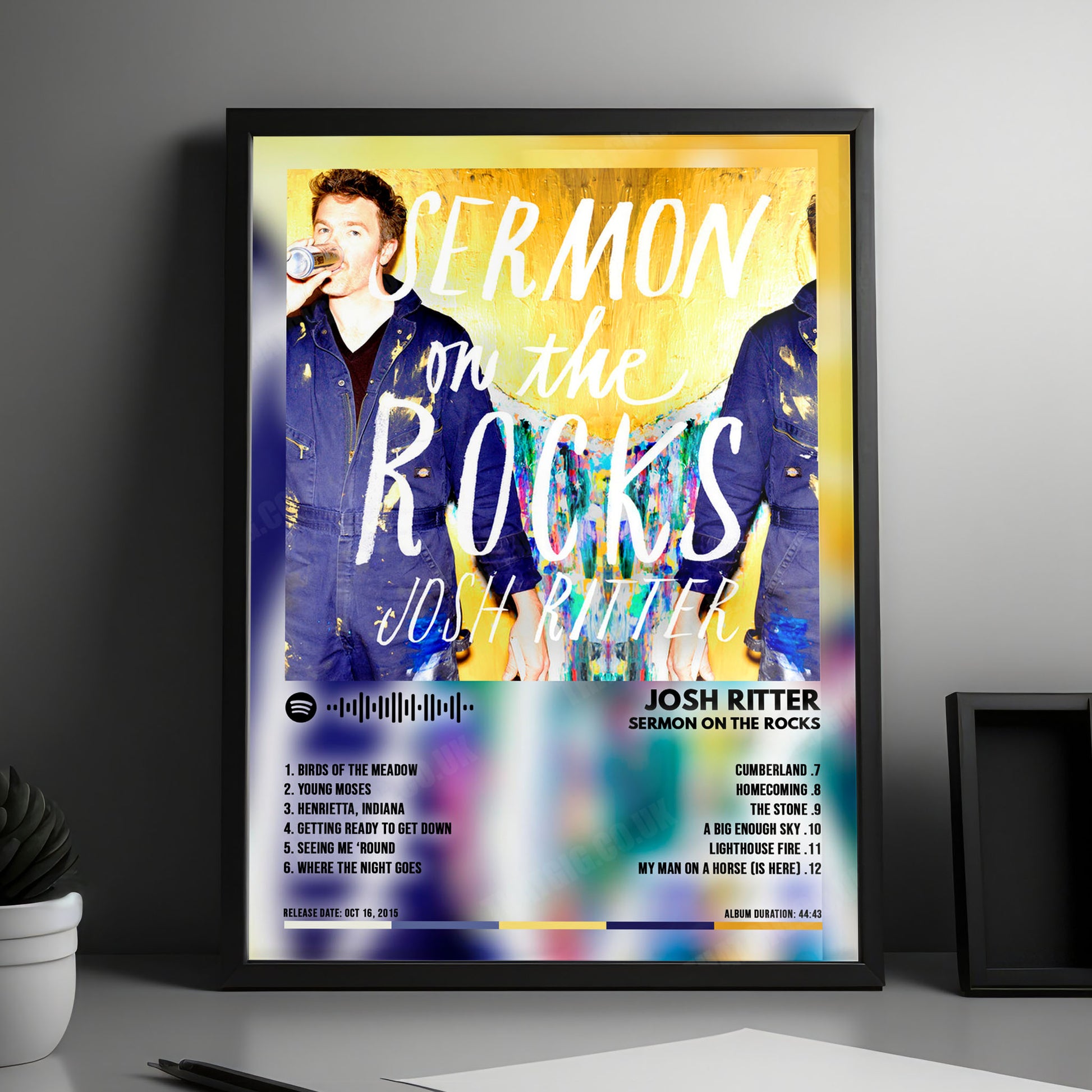 Josh Ritter "Sermon on the Rocks" Album Cover Poster - with Complete Tracklist