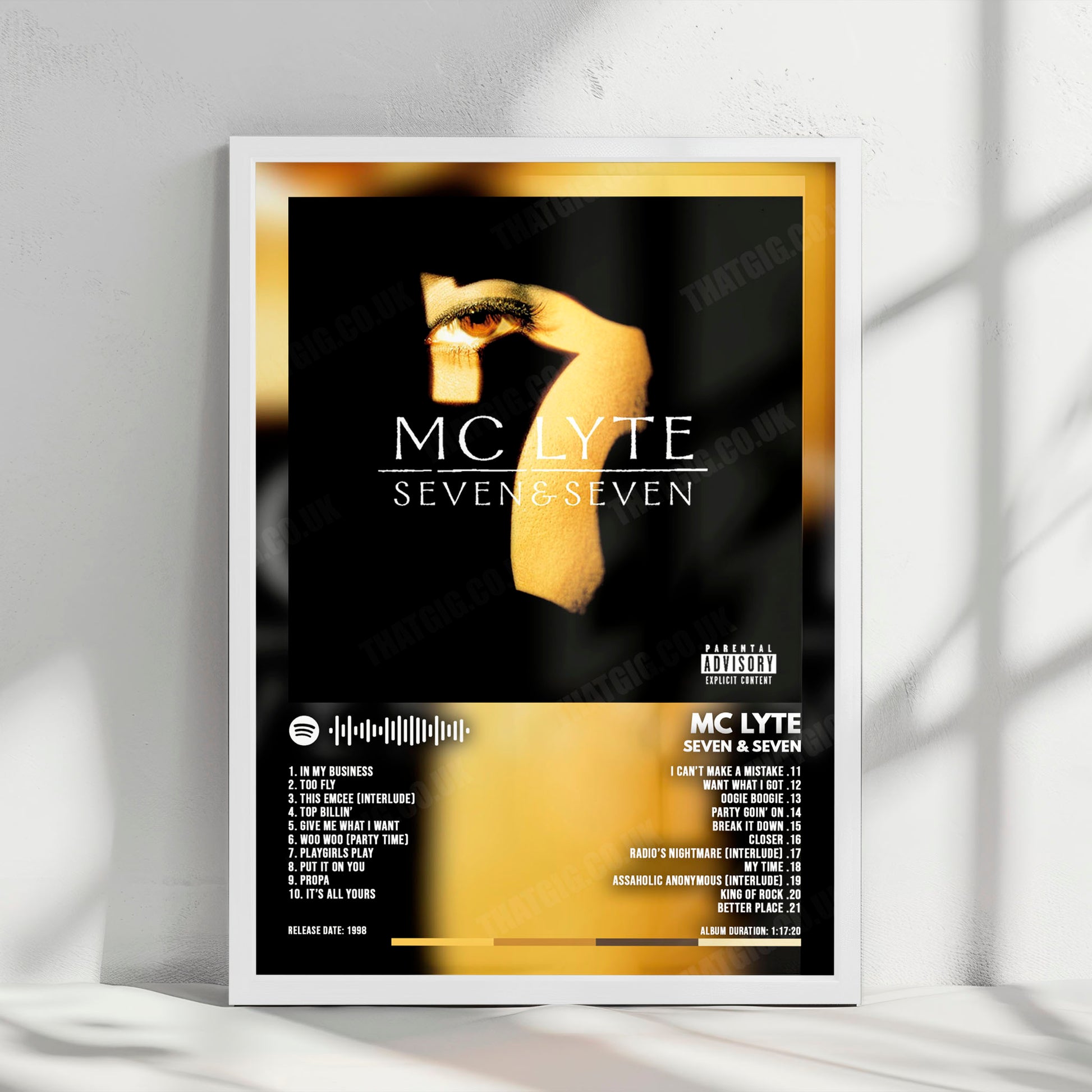MC Lyte "Seven & Seven" Album Cover Poster - with Complete Tracklist