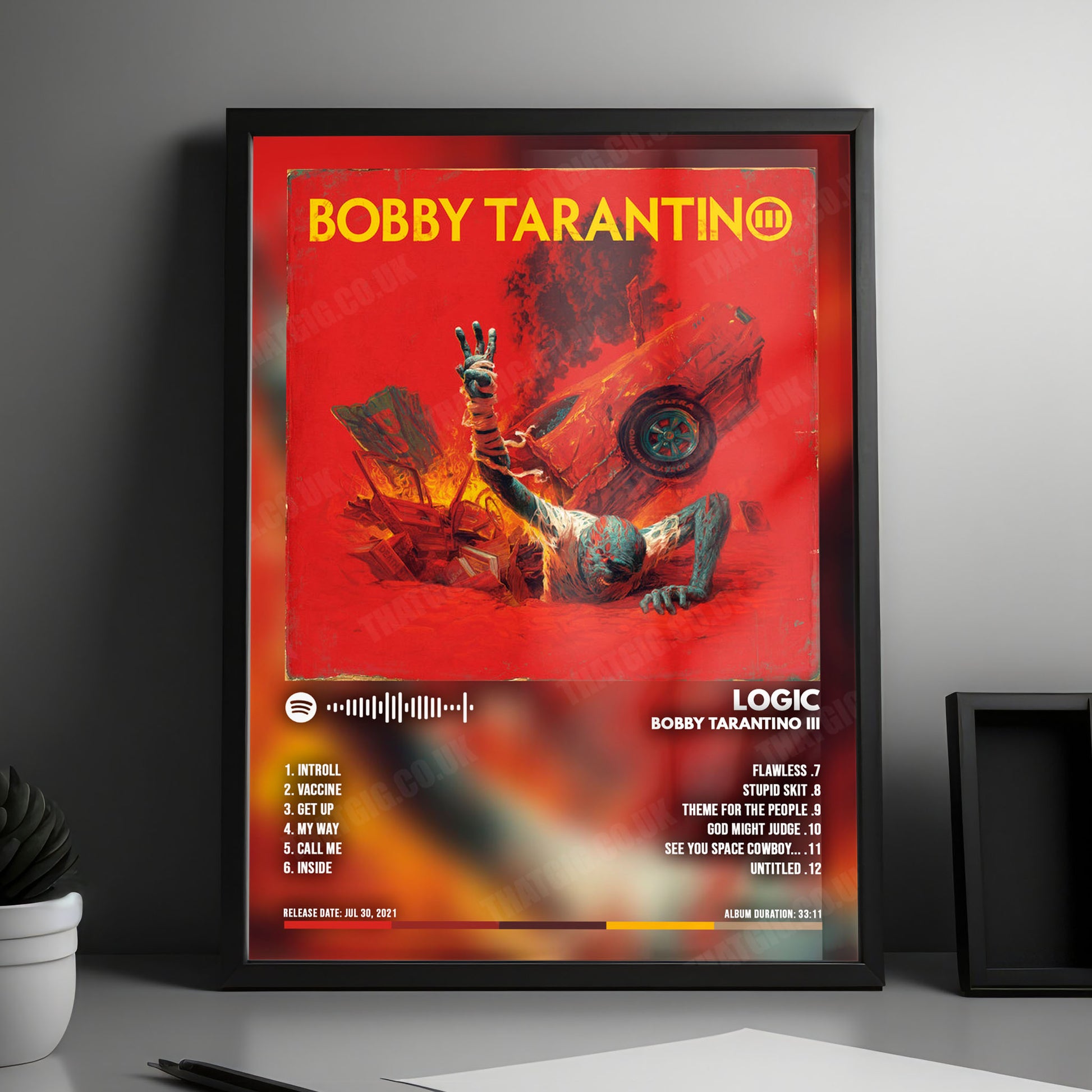 Logic "Bobby Tarantino III" Album Cover Poster - with Complete Tracklist