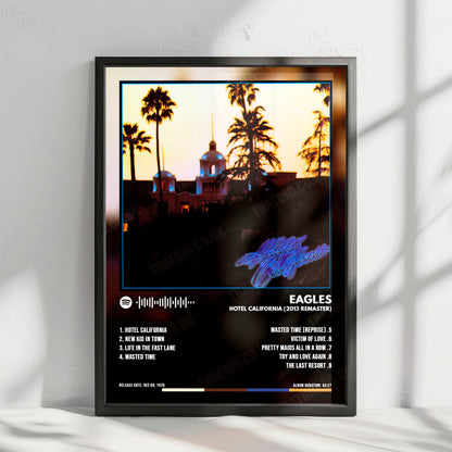 Eagles "Hotel California (2013 Remaster)" Album Cover Poster - with Complete Tracklist