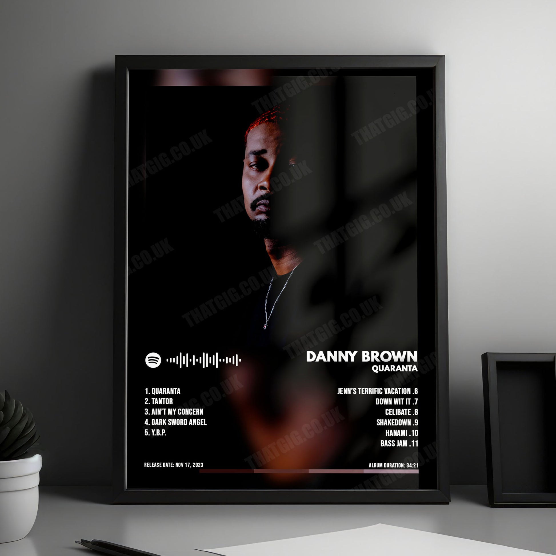 Danny Brown "Quaranta" Album Cover Poster - with Complete Tracklist