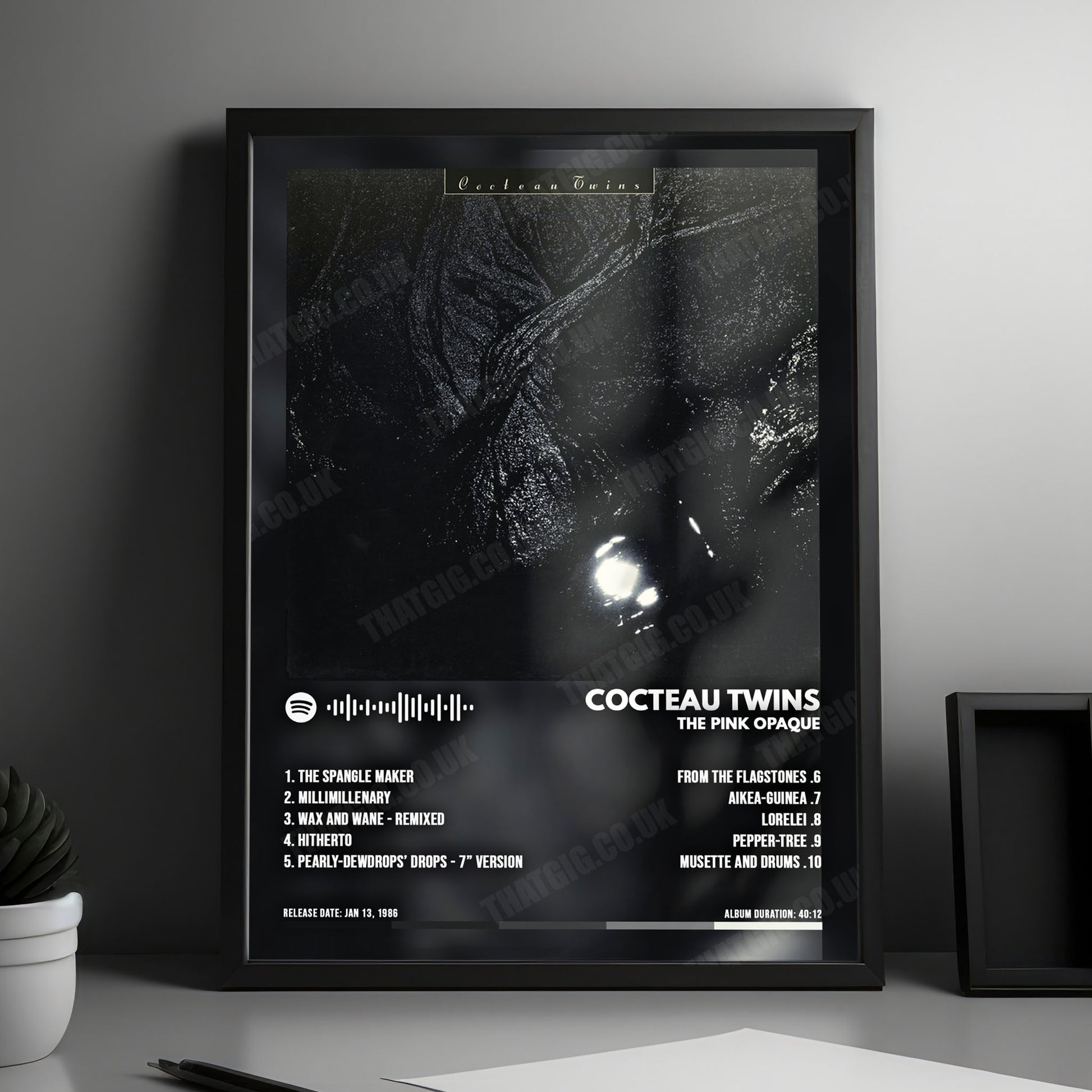 Cocteau Twins "The Pink Opaque" Album Cover Poster - with Complete Tracklist