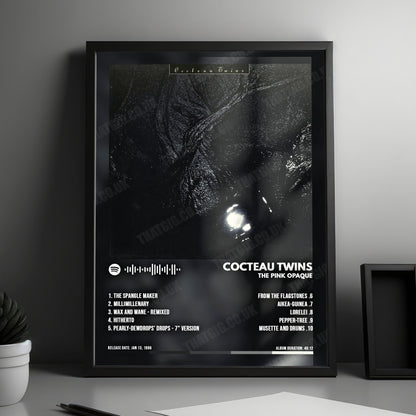 Cocteau Twins "The Pink Opaque" Album Cover Poster - with Complete Tracklist