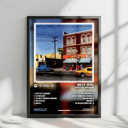 Billy Joel "Streetlife Serenade" Album Cover Poster - with Complete Tracklist