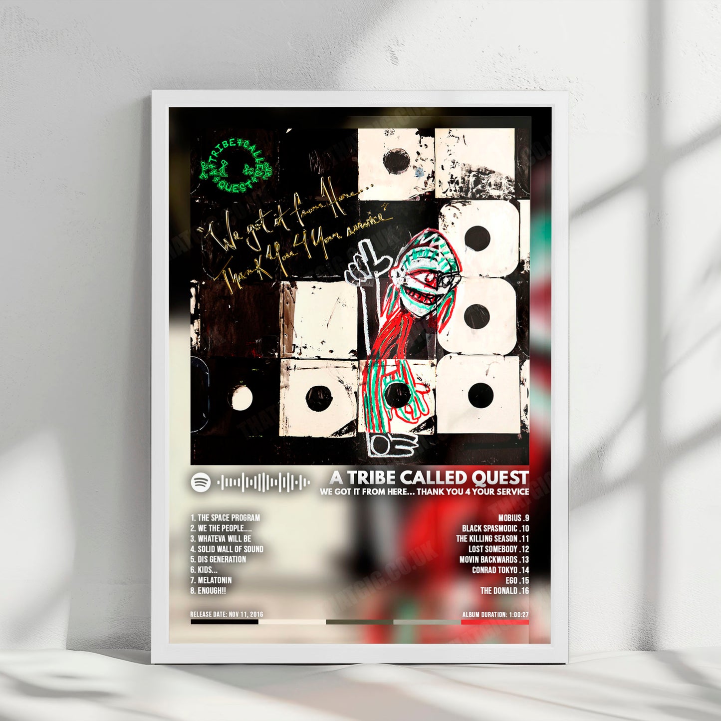 A Tribe Called Quest "We got it from Here... Thank You 4 Your service" Album Cover Poster - with Complete Tracklist