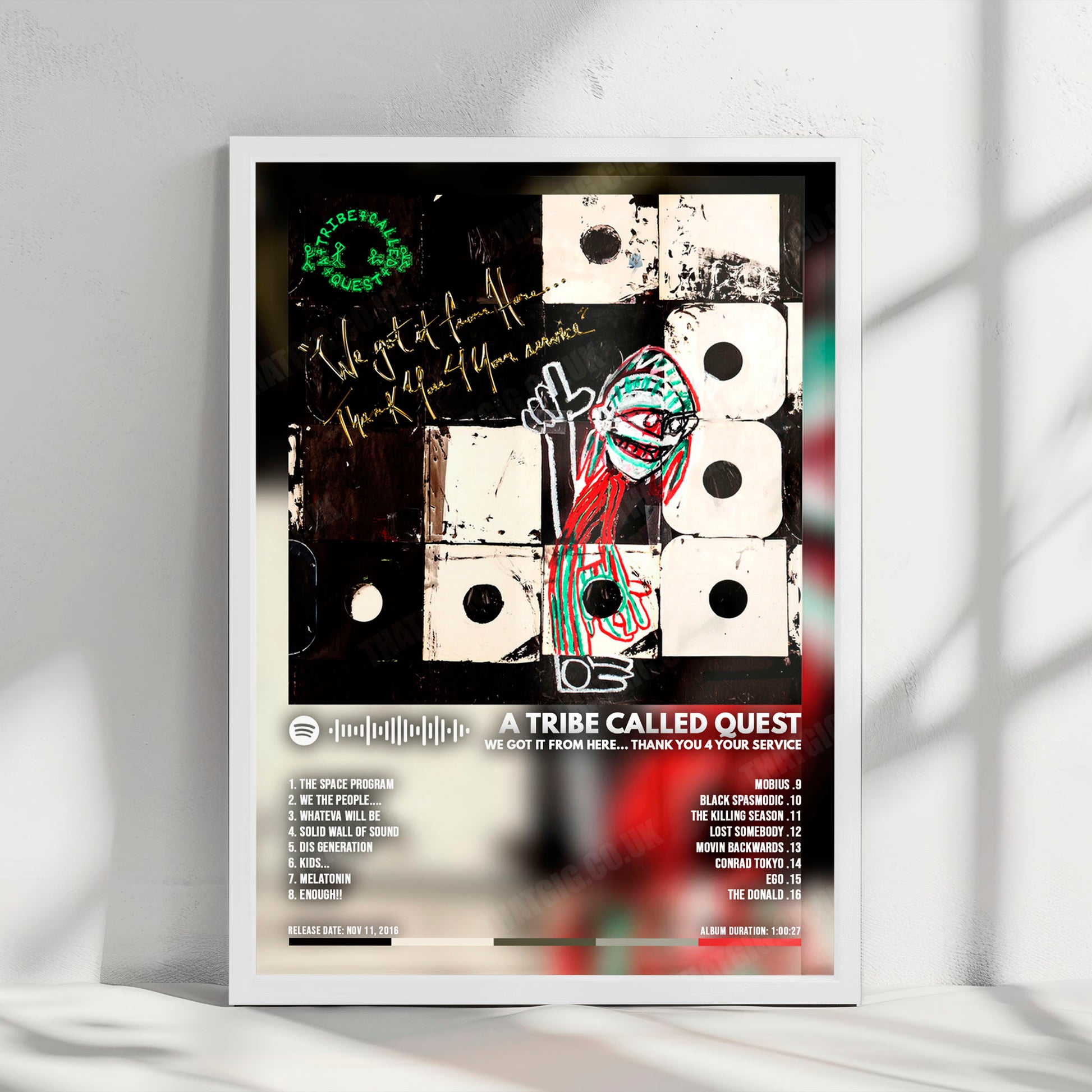 A Tribe Called Quest "We got it from Here... Thank You 4 Your service" Album Cover Poster - with Complete Tracklist