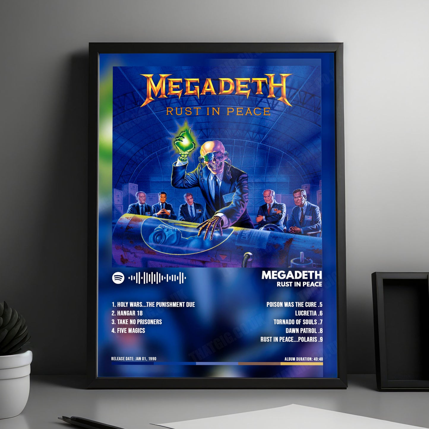 Megadeth "Rust in Peace " Album Cover Poster - with Complete Tracklist