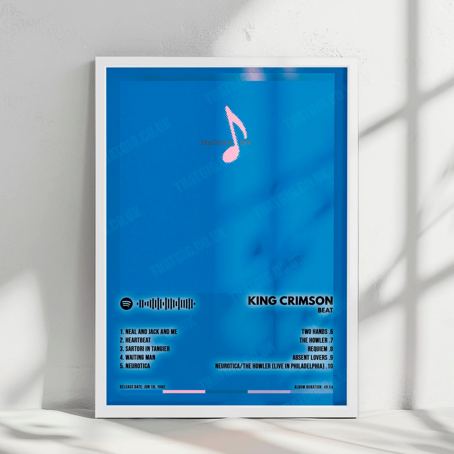 King Crimson "Beat" Album Cover Poster - with Complete Tracklist