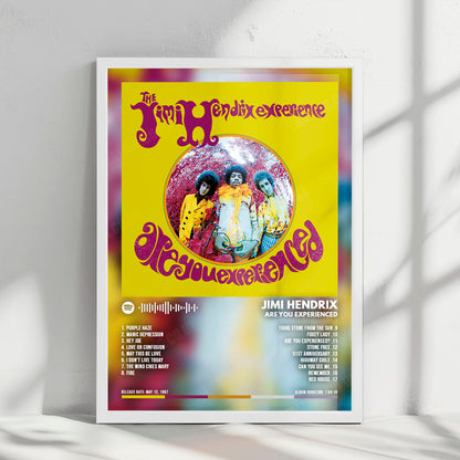 Jimi Hendrix "Are You Experienced" Album Cover Poster - with Complete Tracklist
