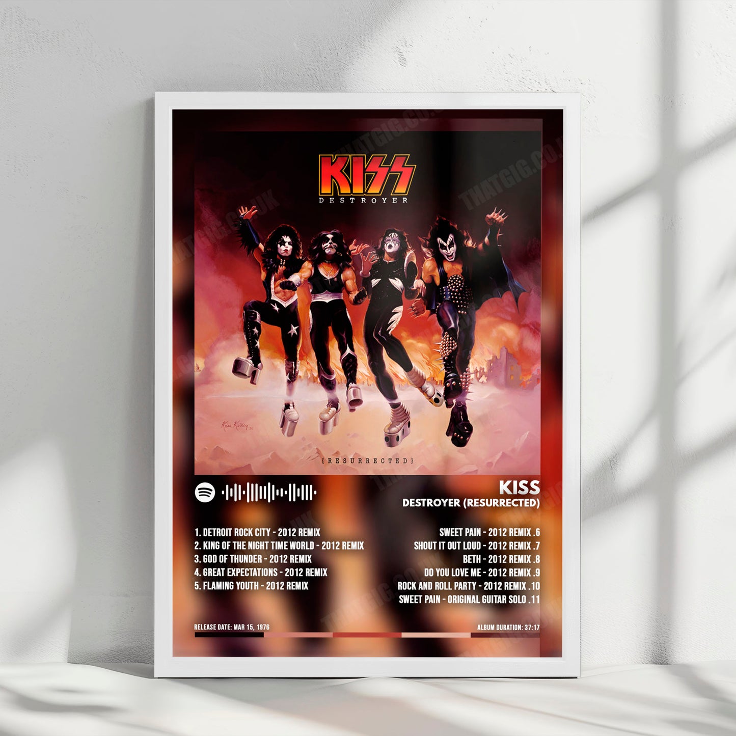 KISS "Destroyer (Resurrected)" Album Cover Poster - with Complete Tracklist