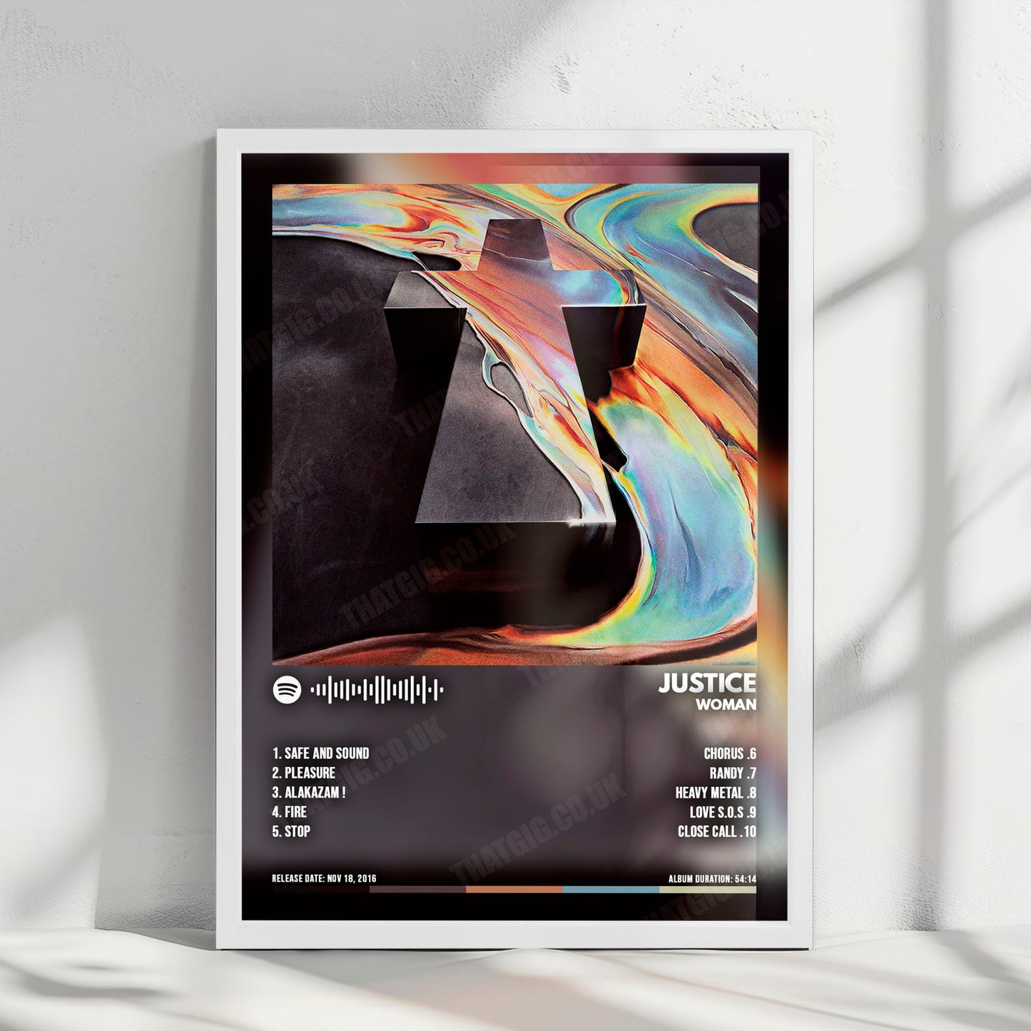 Justice "Woman" Album Cover Poster - with Complete Tracklist