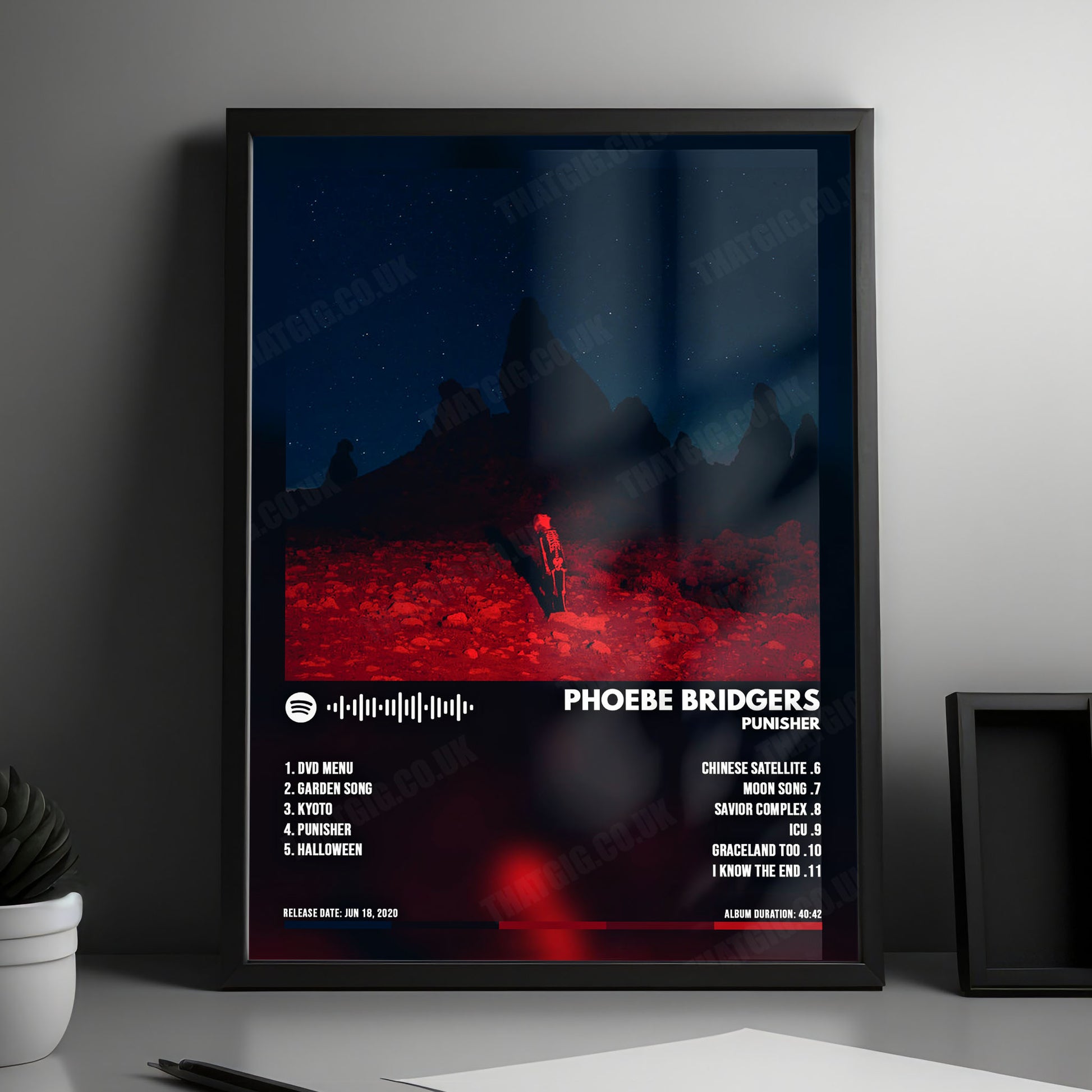 Phoebe Bridgers "Punisher " Album Cover Poster - with Complete Tracklist