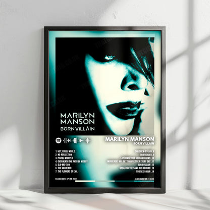 Marilyn Manson "Born Villain" Album Cover Poster - with Complete Tracklist