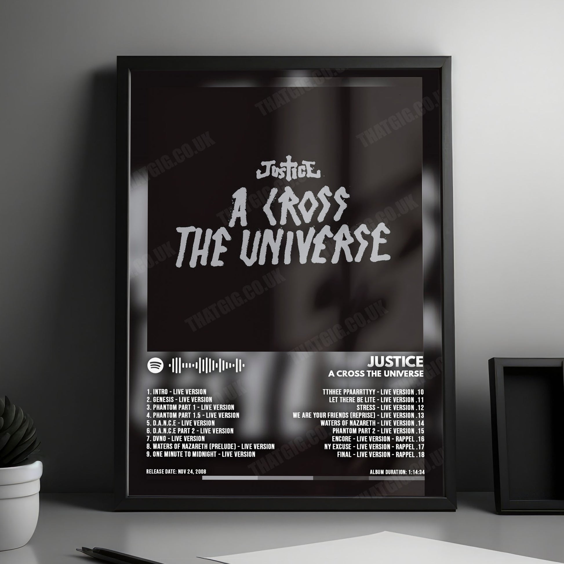 Justice "A Cross The Universe" Album Cover Poster - with Complete Tracklist