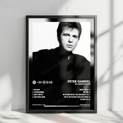 Peter Gabriel "So " Album Cover Poster - with Complete Tracklist