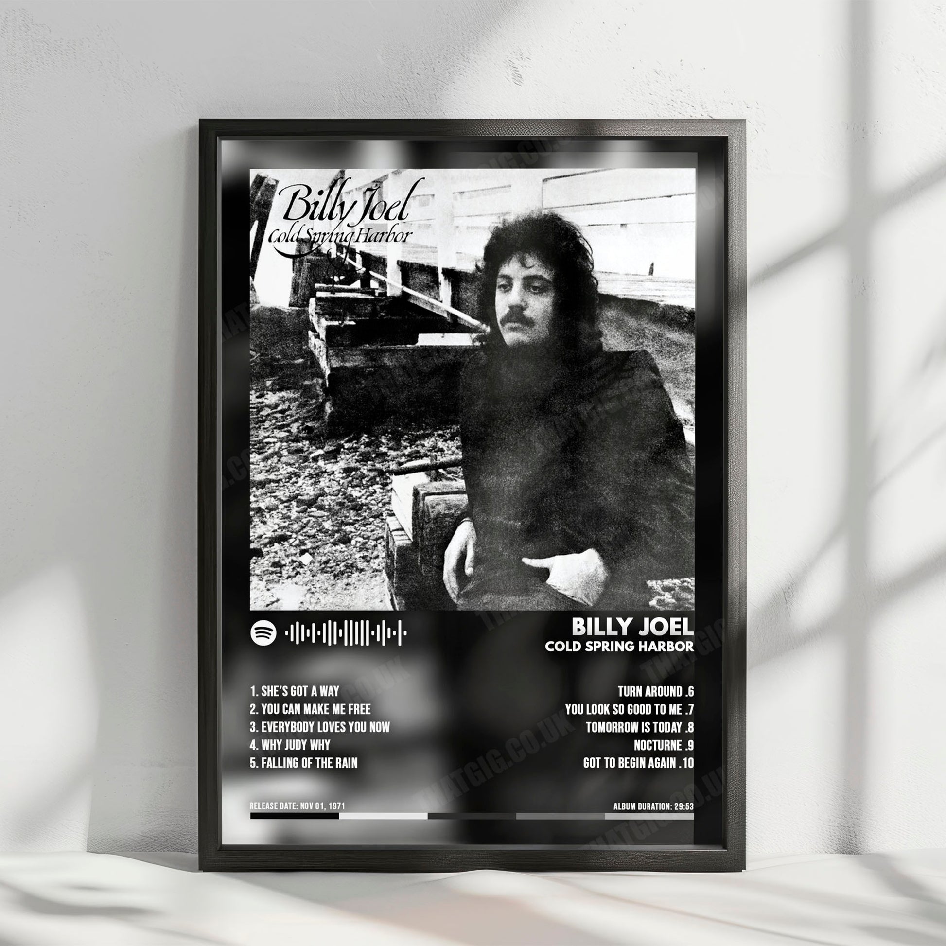 Billy Joel "Cold Spring Harbor" Album Cover Poster - with Complete Tracklist