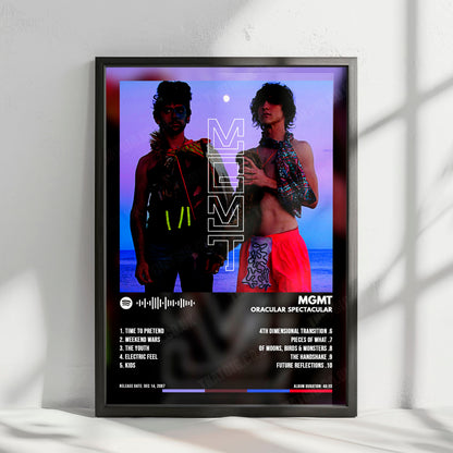MGMT "Oracular Spectacular" Album Cover Poster - with Complete Tracklist