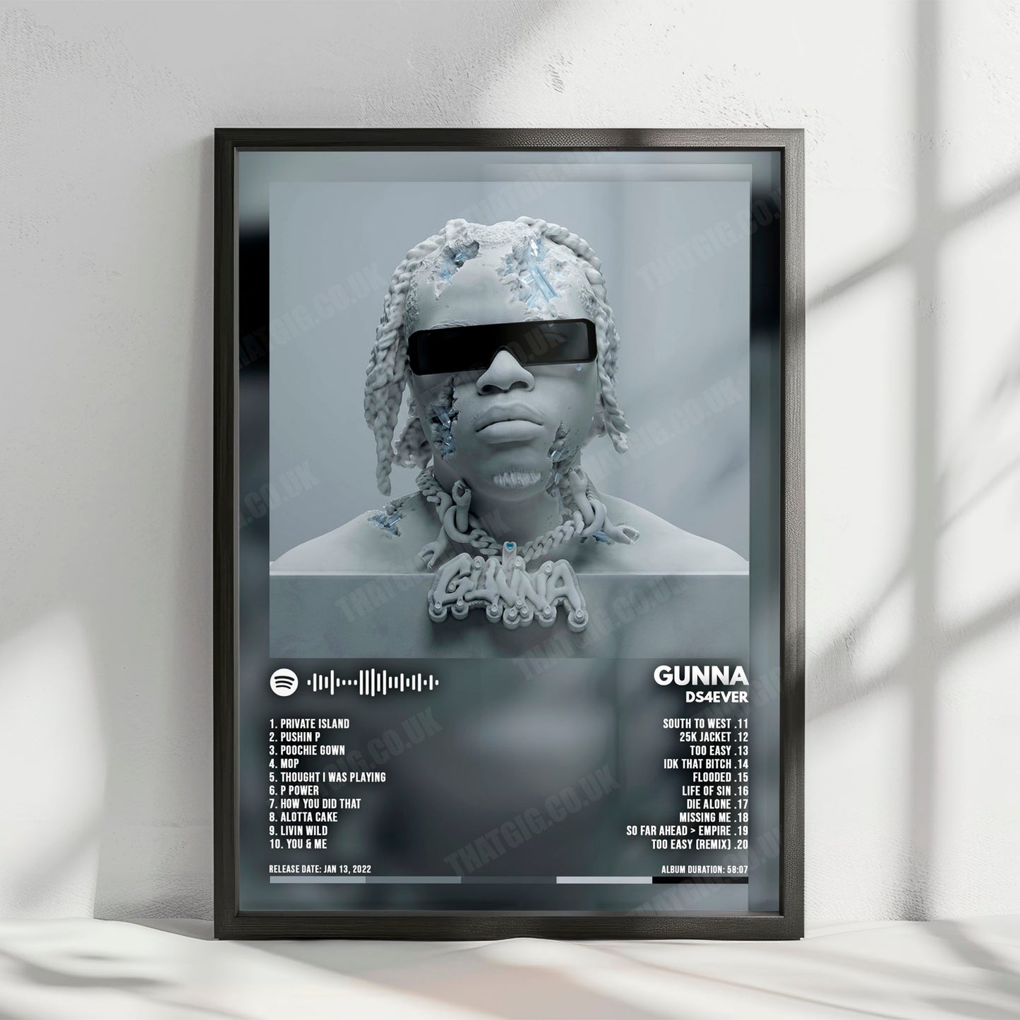 Gunna "DS4EVER" Album Cover Poster - with Complete Tracklist