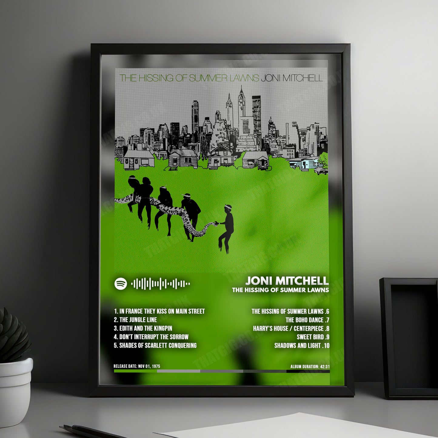 Joni Mitchell "The Hissing of Summer Lawns" Album Cover Poster - with Complete Tracklist