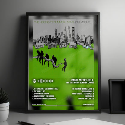 Joni Mitchell "The Hissing of Summer Lawns" Album Cover Poster - with Complete Tracklist