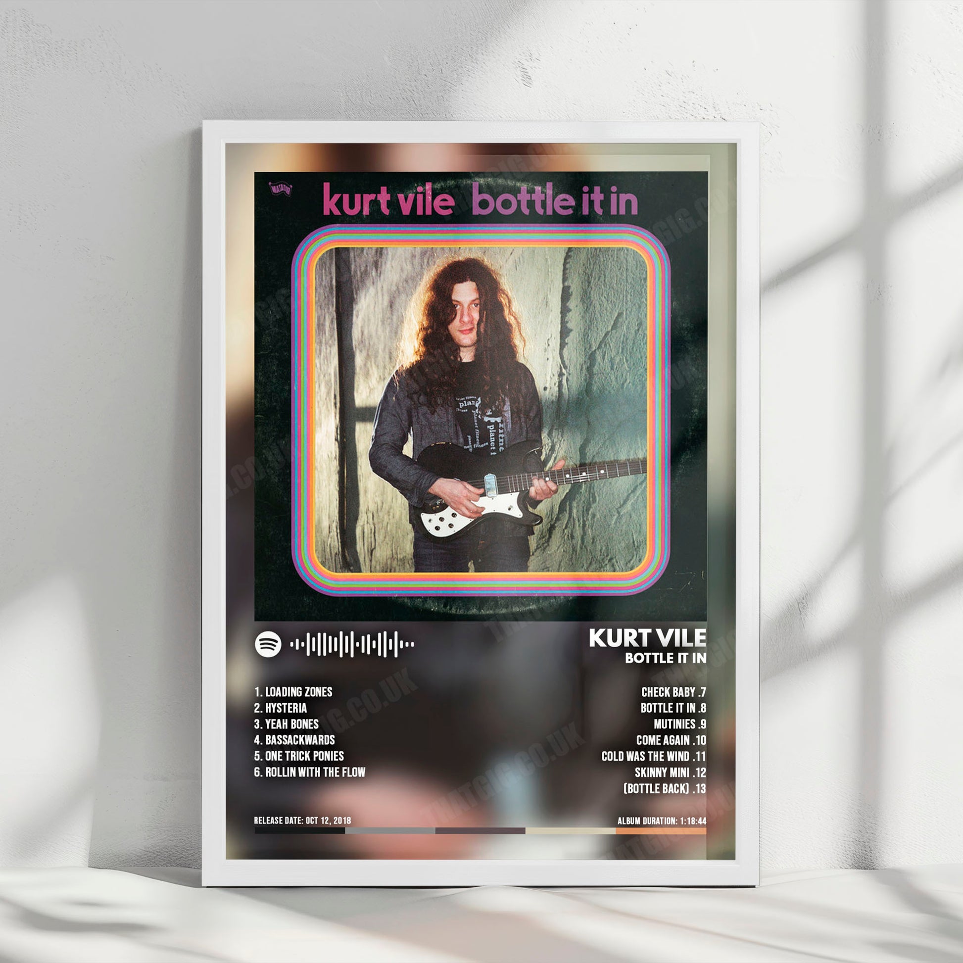 Kurt Vile "Bottle It In" Album Cover Poster - with Complete Tracklist