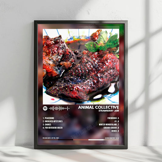 Animal Collective "Strawberry Jam" Album Cover Poster - with Complete Tracklist