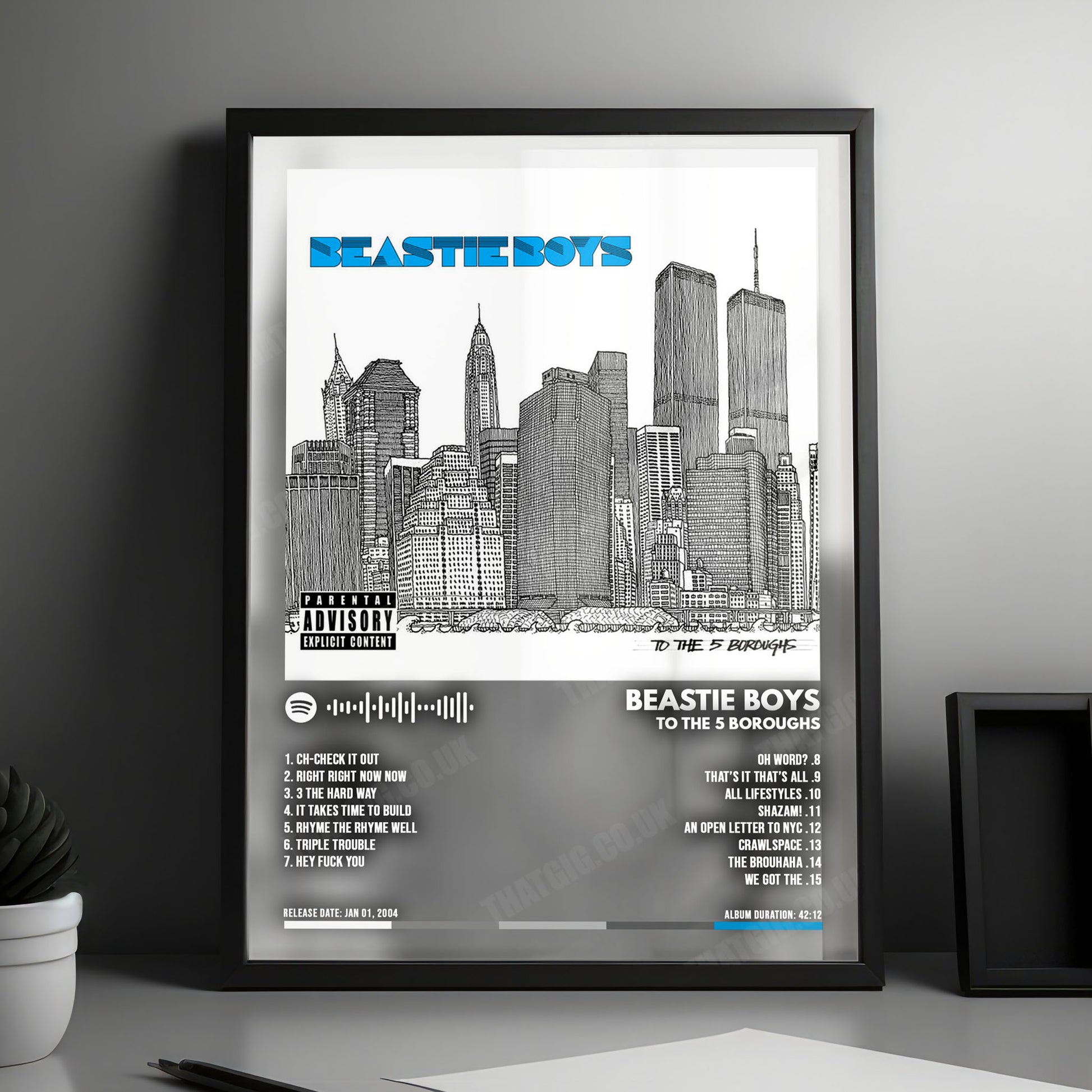 Beastie Boys "To The 5 Boroughs" Album Cover Poster - with Complete Tracklist