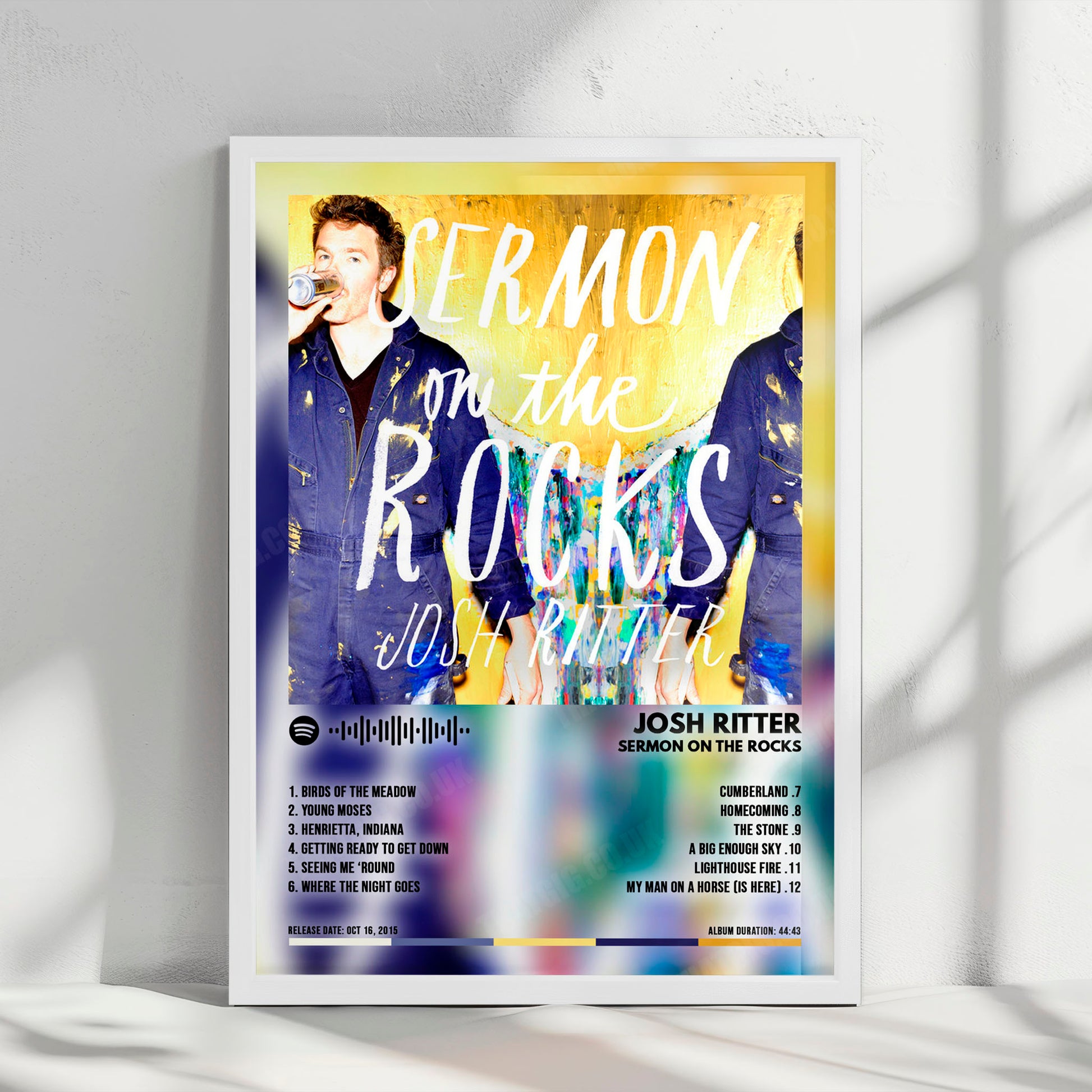 Josh Ritter "Sermon on the Rocks" Album Cover Poster - with Complete Tracklist