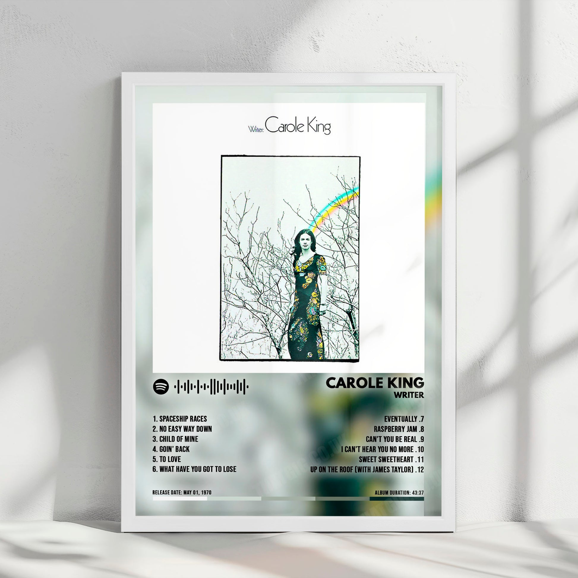Carole King "Writer" Album Cover Poster - with Complete Tracklist