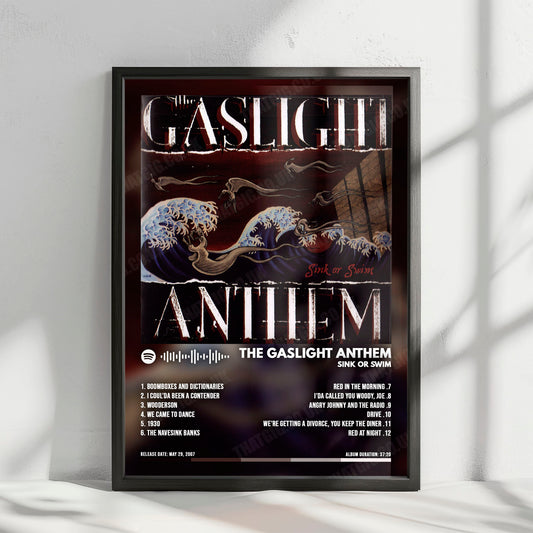 The Gaslight Anthem "Sink or Swim" Album Cover Poster - with Complete Tracklist