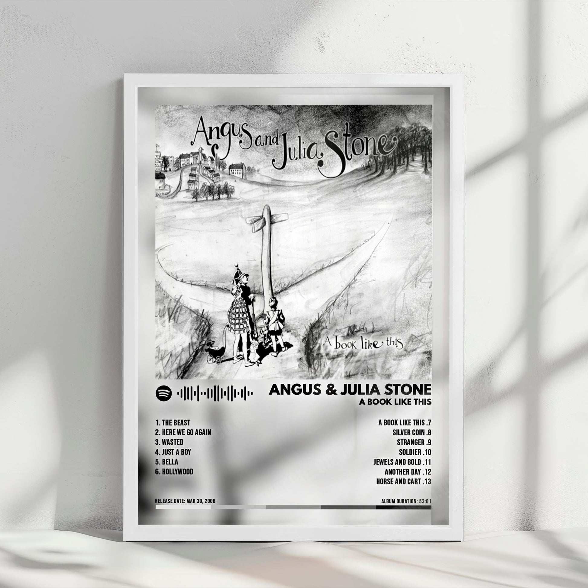 Angus & Julia Stone "A Book Like This" Album Cover Poster - with Complete Tracklist