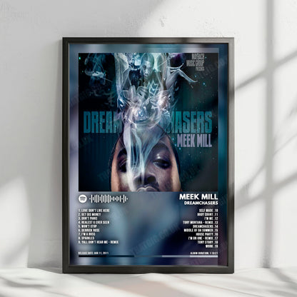Meek Mill "Dreamchasers" Album Cover Poster - with Complete Tracklist