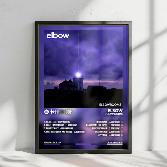 Elbow "elbowrooms" Album Cover Poster - with Complete Tracklist