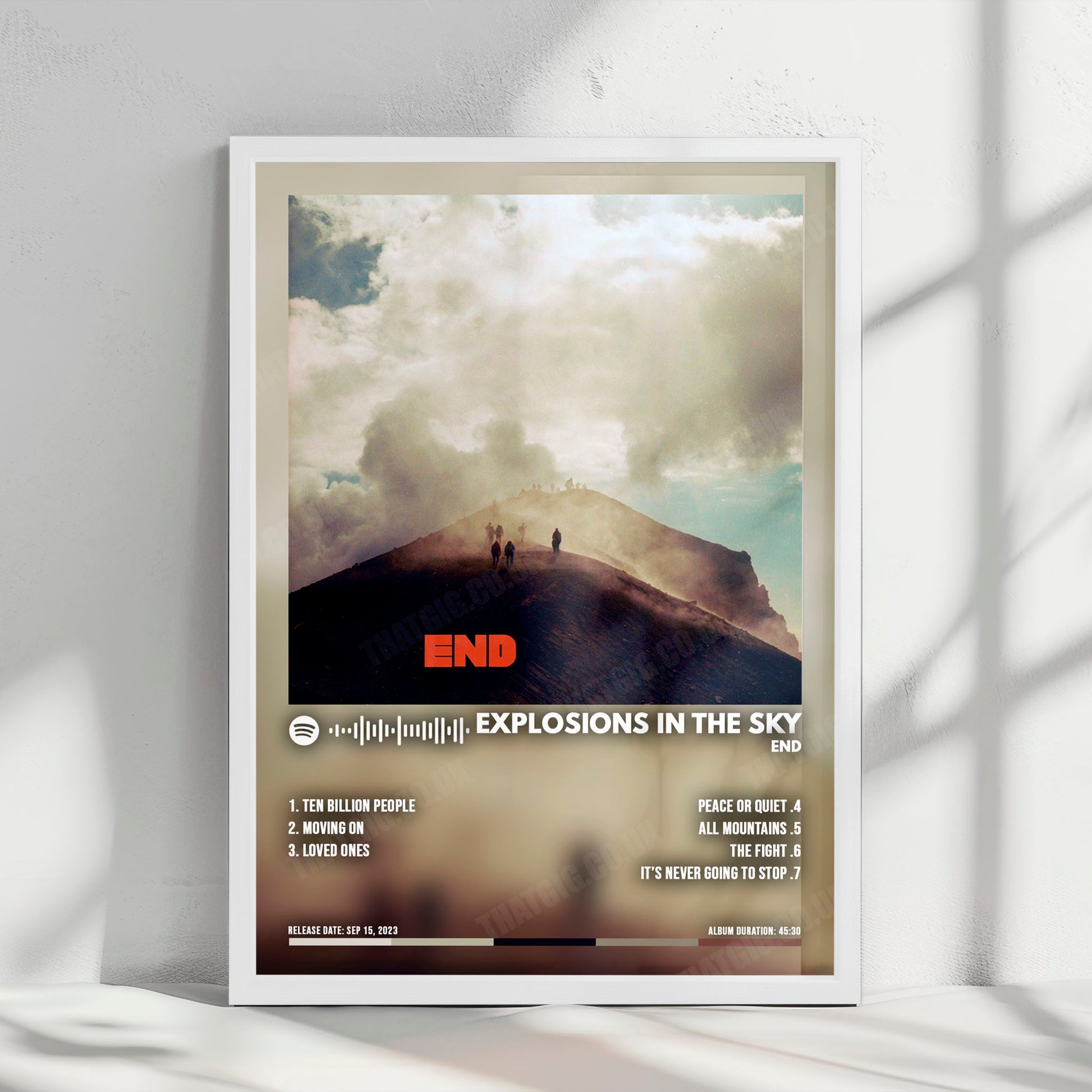 Explosions in the Sky "End" Album Cover Poster - with Complete Tracklist