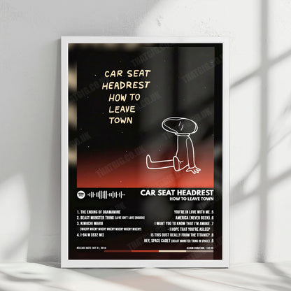 Car Seat Headrest "Headrest How to Leave Town" Album Cover Poster - with Complete Tracklist