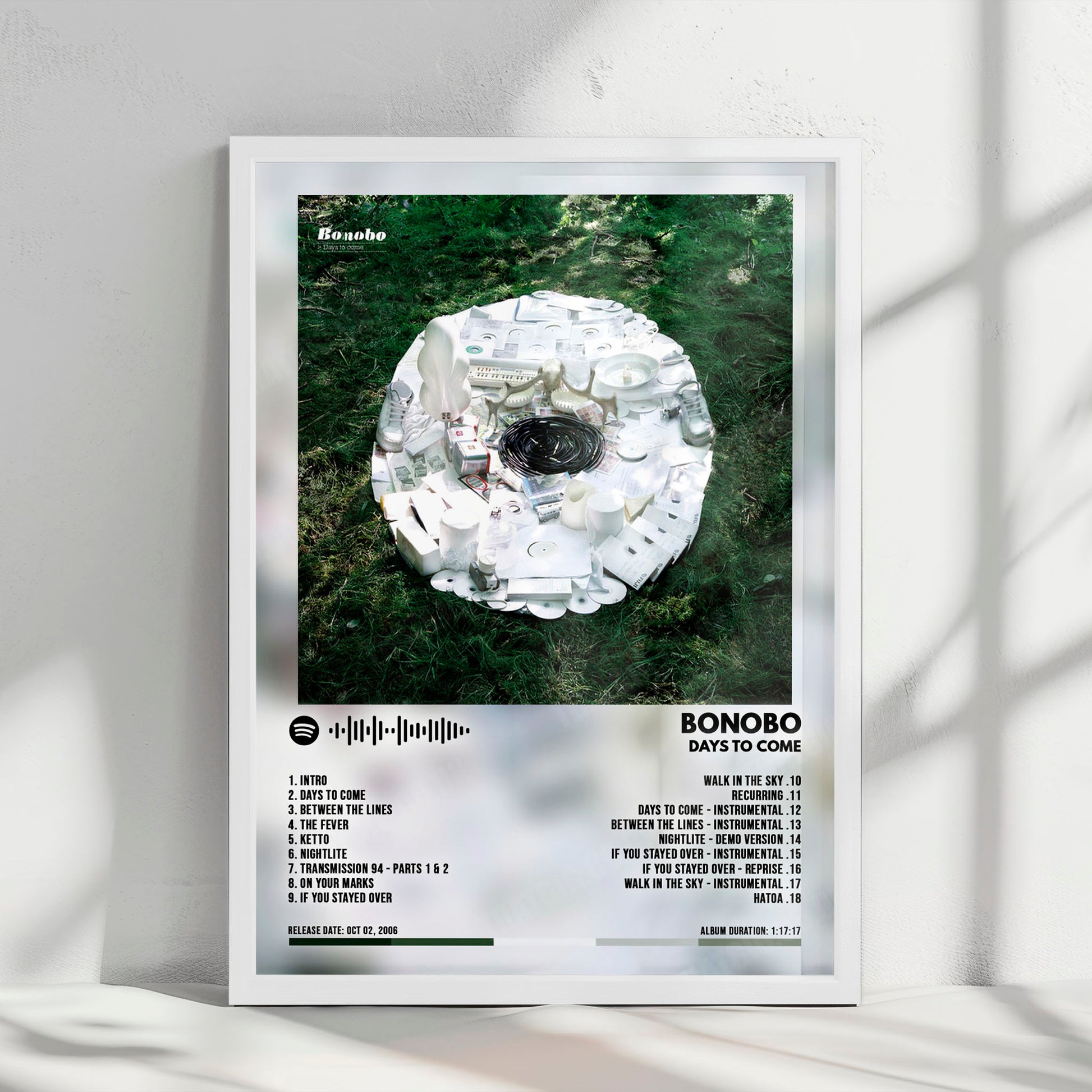 Bonobo "Days To Come" Album Cover Poster - with Complete Tracklist